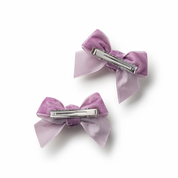 Halo Luxe Rosette Velvet Double Clip Set - Lavender