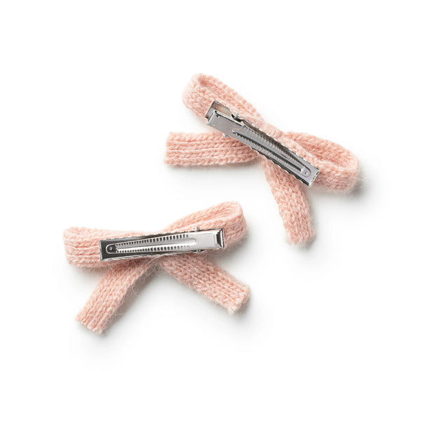 Halo Luxe Avery Ribbed Knit Double Clip Set - Ballet Slipper