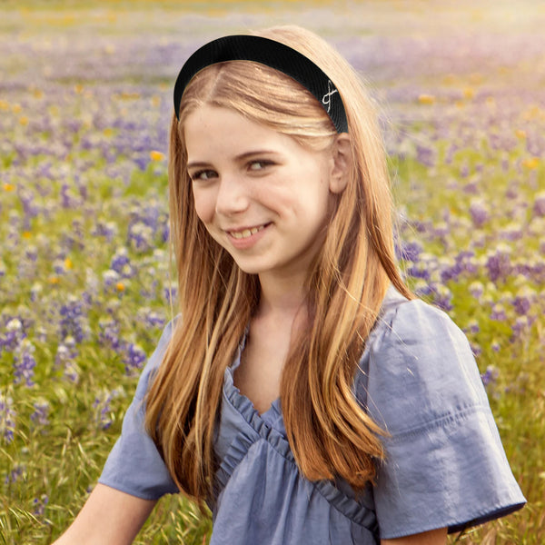 Halo Luxe Mia Corduroy Signature Bow Logo Headband - Navy