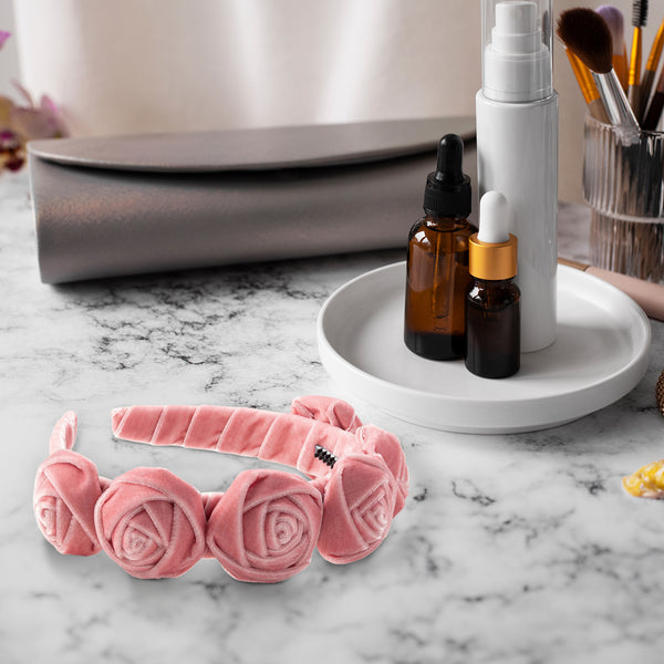 Halo Luxe Rosette Velvet Headband - Mauve