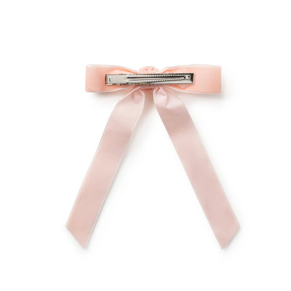 Halo Luxe Rosette Velvet Long Tail Clip - Ballet Slipper