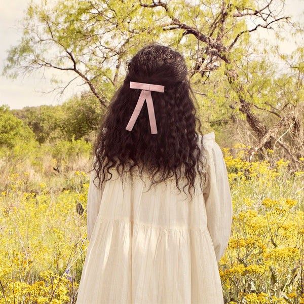 Halo Luxe Scarlett Suede Long Tail Clip - Rose