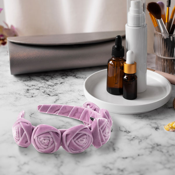 Halo Luxe Rosette Velvet Headband - Lavender