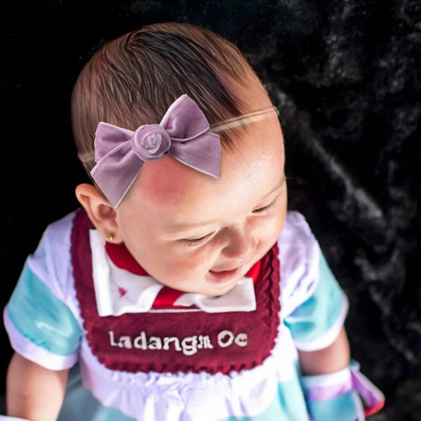 Halo Luxe Rosette Velvet Baby Band - Lavender