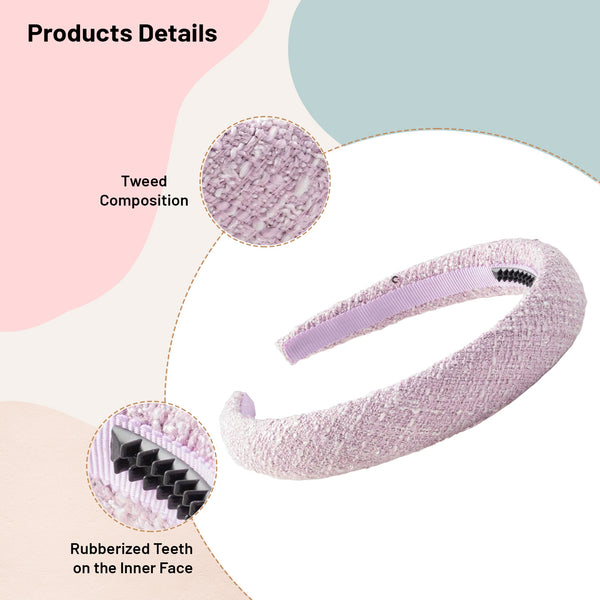 Halo Luxe Clara Tweed Padded Headband - Lavender