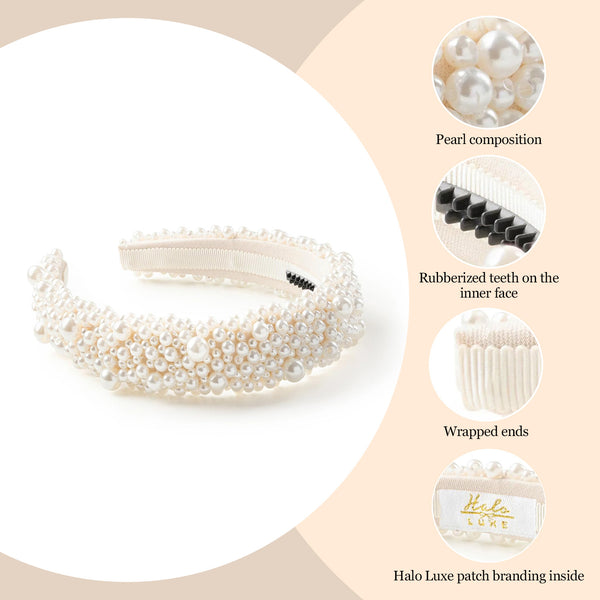 Halo Luxe Becca Pearl Headband - Ivory