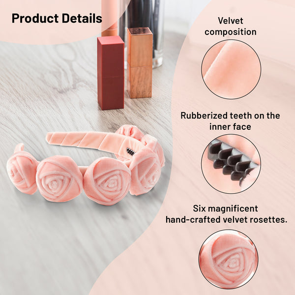 Halo Luxe Rosette Velvet Headband - Ballet Slipper