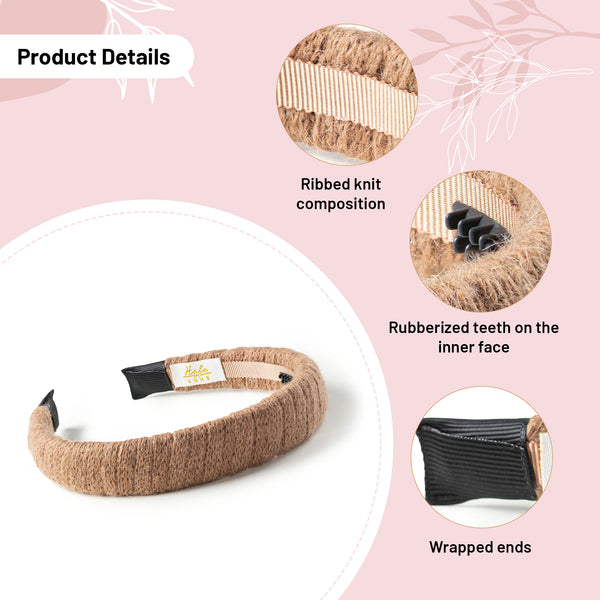 Halo Luxe Avery Ribbed Knit Padded Headband - Chocolate