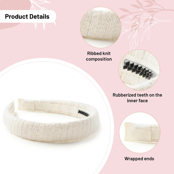Halo Luxe Avery Ribbed Knit Padded Headband - Ivory