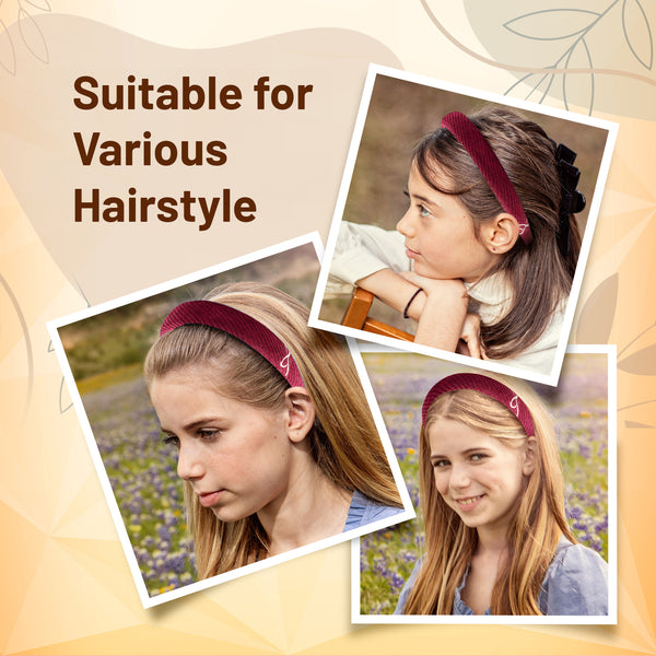 Halo Luxe Mia Corduroy Signature Bow Logo Headband - Ruby