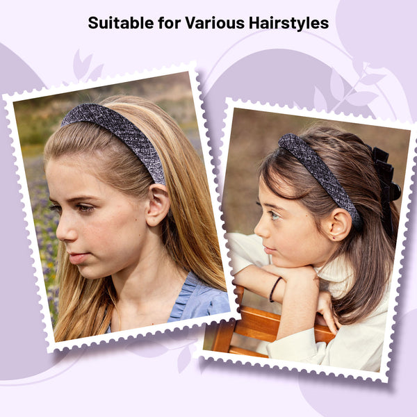 Halo Luxe Clara Tweed Padded Headband - Eggplant