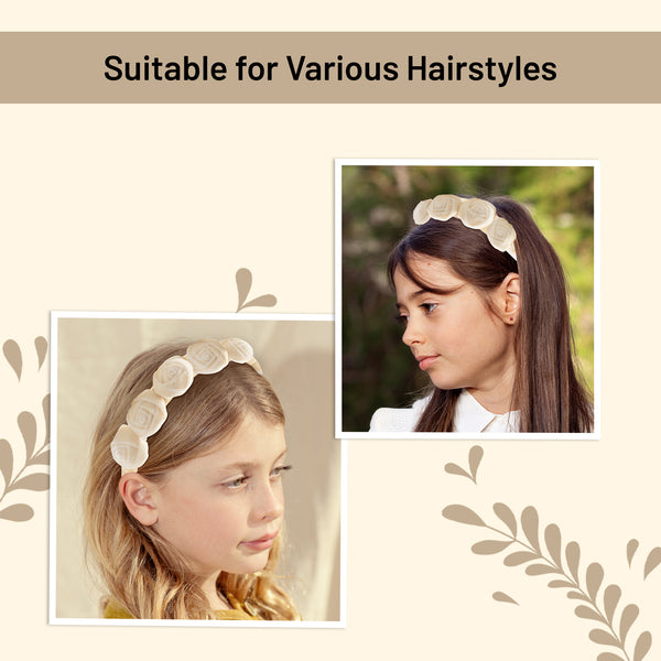 Halo Luxe Rosette Velvet Headband - Cream