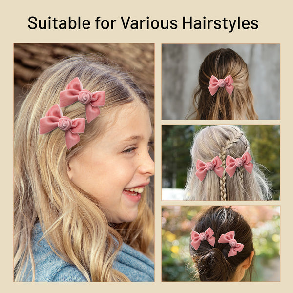 Halo Luxe Rosette Velvet Double Clip Set - Mauve