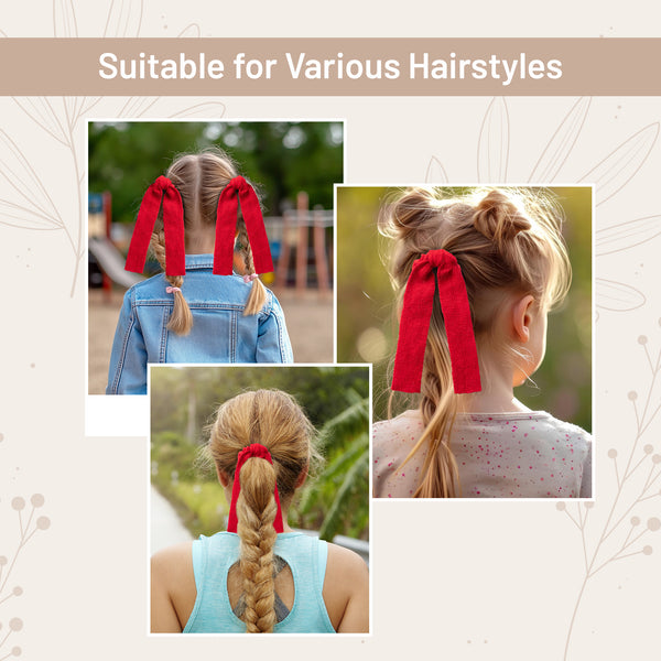 Halo Luxe Avery Ribbed Knit Long Tail Scrunchie - Red