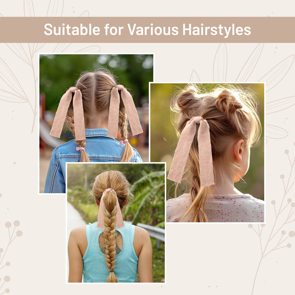 Halo Luxe Avery Ribbed Knit Long Tail Scrunchie - Ballet Slipper