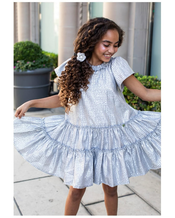 Halo Luxe Estella Tweed Pearl Trimmed Pony - Ivory