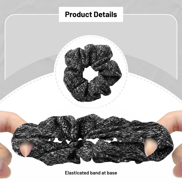 Halo Luxe Clara Tweed Scrunchie - Black