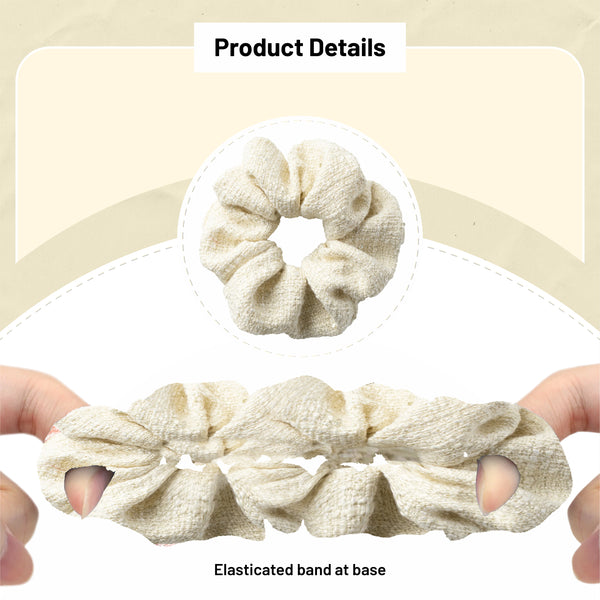 Halo Luxe Clara Tweed Scrunchie - Ecru