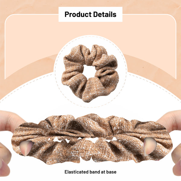 Halo Luxe Clara Tweed Scrunchie - Caramel