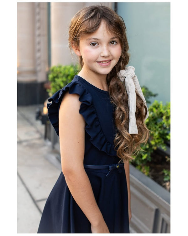 Halo Luxe Avery Ribbed Knit Long Tail Scrunchie - Ivory