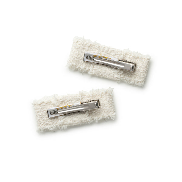 Halo Luxe Amara Deconstructed Woolen Double Clip - Ecru