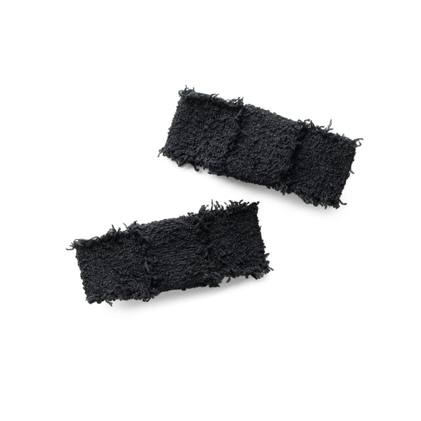 Halo Luxe Amara Deconstructed Woolen Double Clip - Black