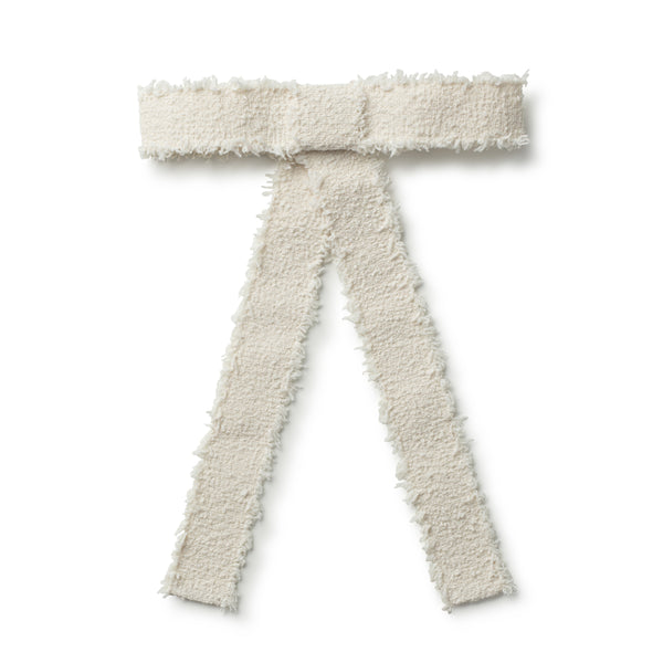 Halo Luxe Amara Deconstructed Woolen Long Tail Clip - Ecru