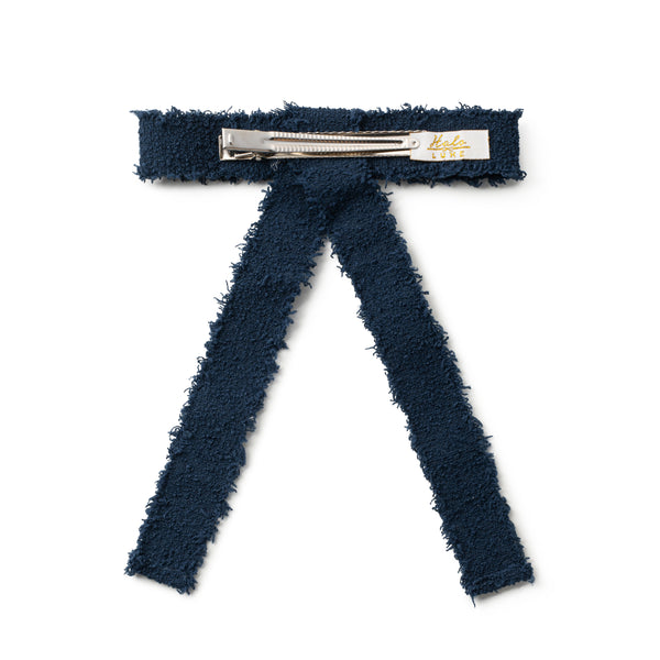 Halo Luxe Amara Deconstructed Woolen Long Tail Clip - Navy