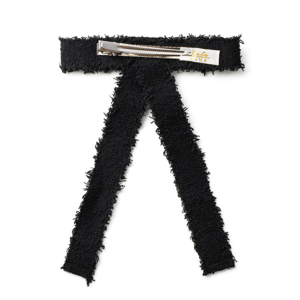 Halo Luxe Amara Deconstructed Woolen Long Tail Clip - Black