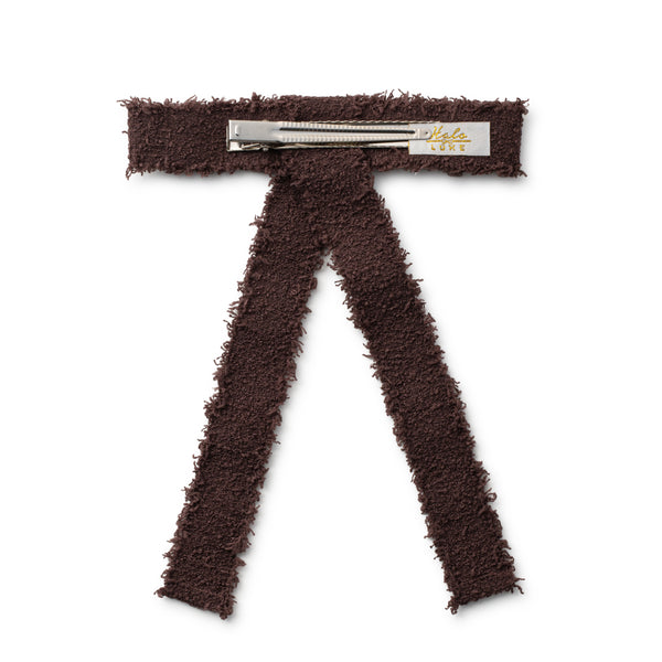 Halo Luxe Amara Deconstructed Woolen Long Tail Clip - Chocolate