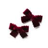 Halo Luxe Ava Scalloped Velvet Double Clip Set - Wine