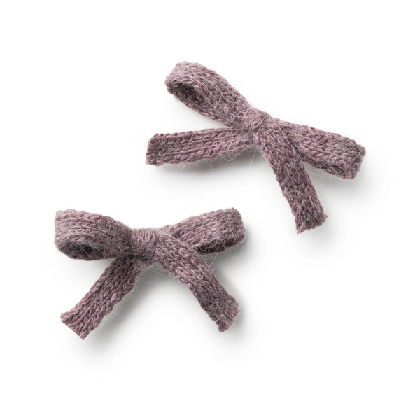 Halo Luxe Avery Ribbed Knit Double Clip Set - Lilac