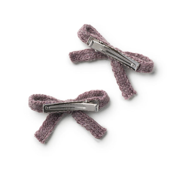 Halo Luxe Avery Ribbed Knit Double Clip Set - Lilac