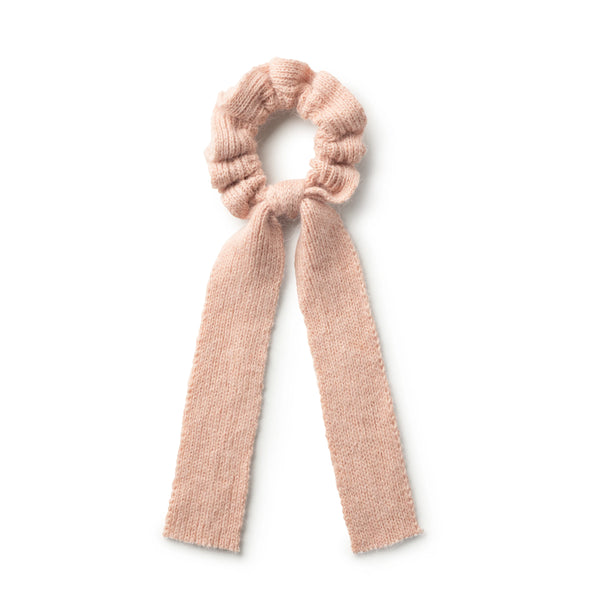 Halo Luxe Avery Ribbed Knit Long Tail Scrunchie - Ballet Slipper