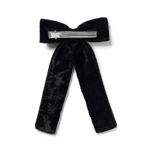 Halo Luxe Celesse Embroidered Beaded Long Tail Clip - Black