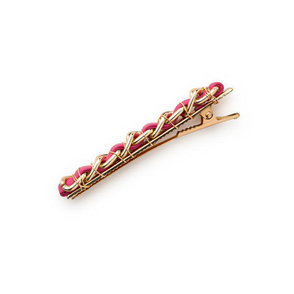 Halo Luxe Coco Gold Chain Clip - Raspberry