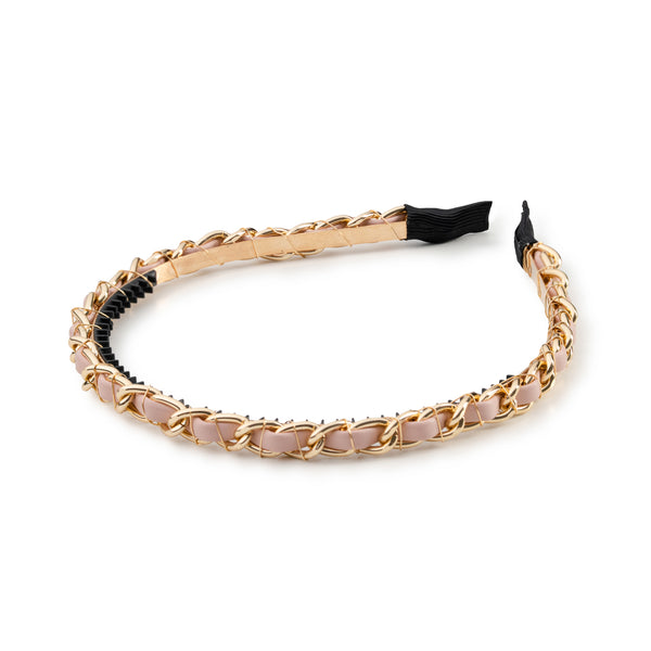 Halo Luxe Coco Gold Chain Headband - Ballet Slipper