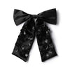 Halo Luxe Dalia Pearl Flower Embellished Satin Long Tail Clip - Black