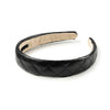 Halo Luxe Ella Quilted Leather Headband - Black