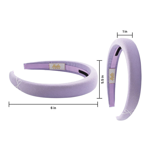 Halo Luxe Marshmallow Signature Bow Logo Padded Headband - Lavender