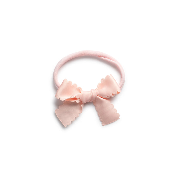 Gumdrop Scalloped Satin baby Bow Headband - Ballet Slipper