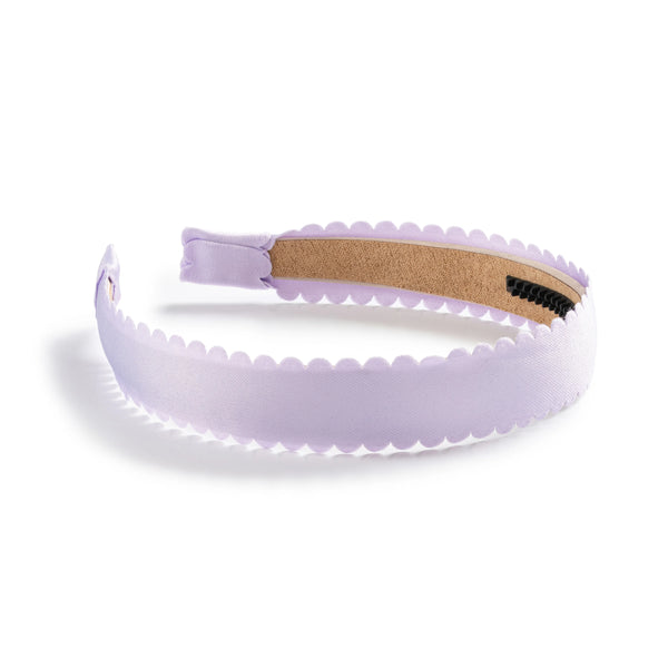 Gumdrop Scalloped Satin Headband - Lavender