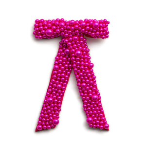Halo-Luxe-Becca-Pearl-Bow-Clip-Fuchsia-1 - Haloluxe