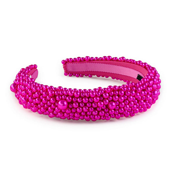 Halo Luxe Becca Pearl Headband - Hot Pink