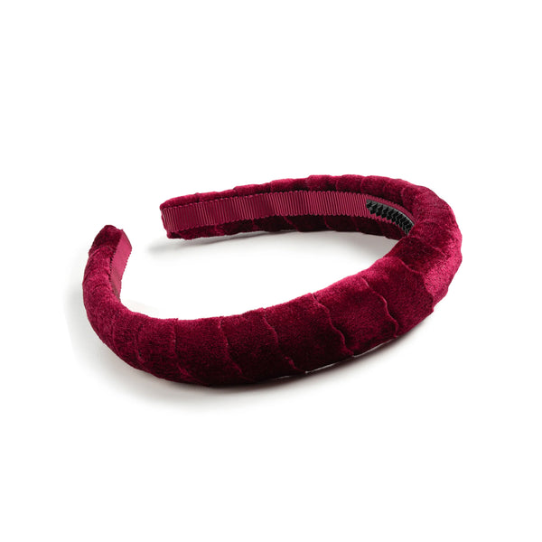 Halo Luxe Ava Scalloped Velvet Headband - Wine