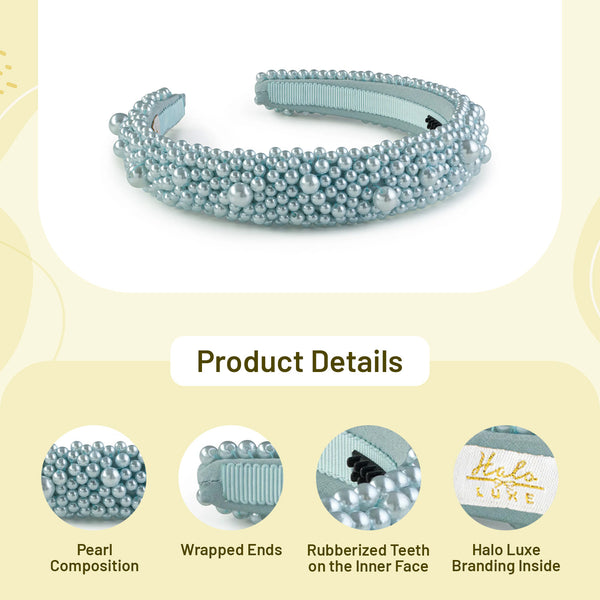 Halo Luxe Becca Pearl Headband - Powder Blue