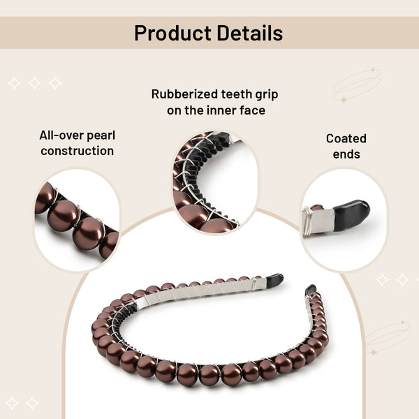 Halo Luxe Bon Bon Pearlized Tiara Headband - Chocolate
