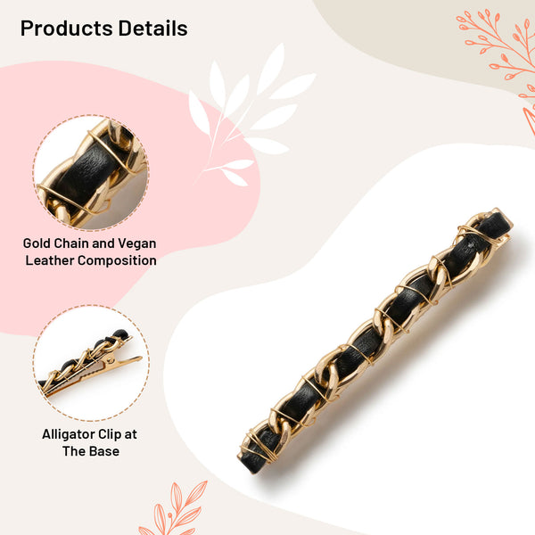 Halo Luxe Coco Gold Chain Clip - Black