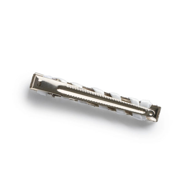 Halo Luxe Crystal Satin Clip - White