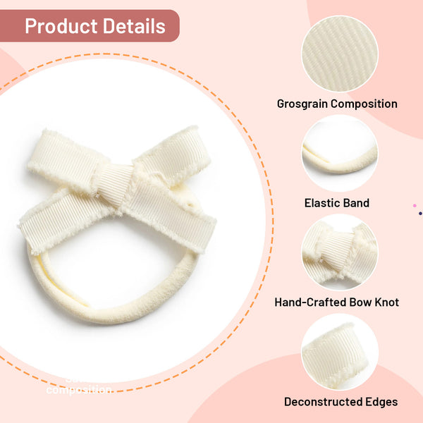Halo Luxe Dahlia Deconstructed Grosgrain Ribbon Baby Band - Ivory